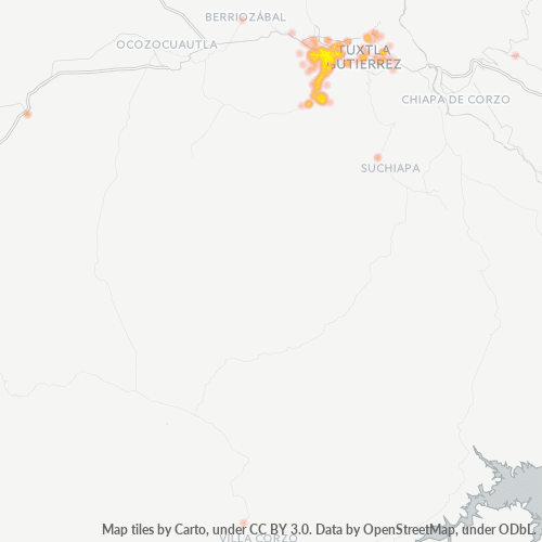 29050 Mapa de calor de densidad empresarial