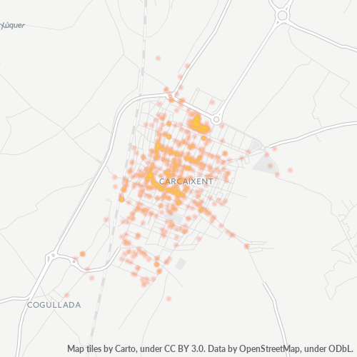 Mapa de calor para código postal 46740