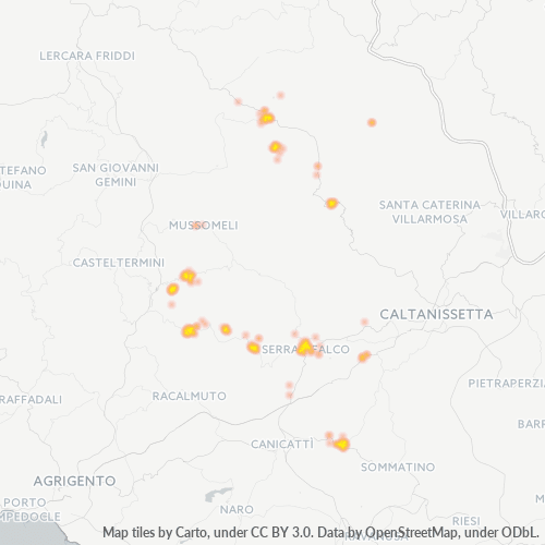 Mappa di calore per cap 93010