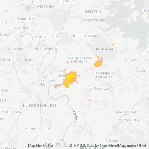 Heatmap für plz 71672