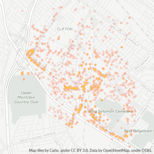 07012 Business Density Heatmap