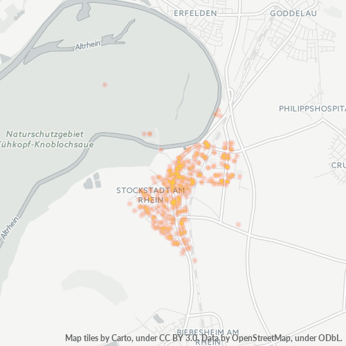 Heatmap für plz 64589