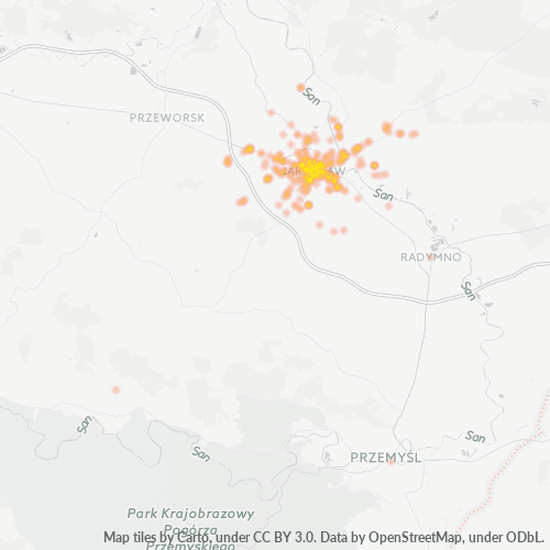 37-500 Mapa intensywności działalności gospodarczej