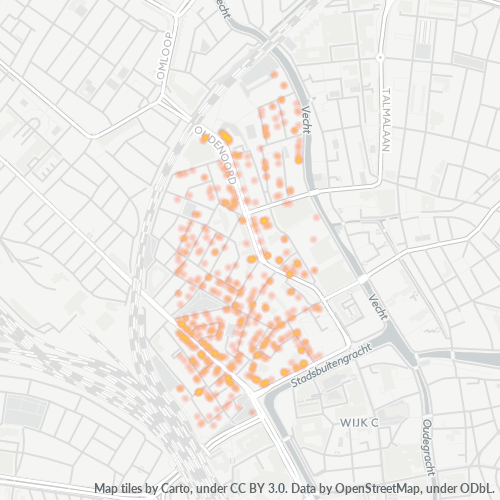 Heatmap voor postcode 3513