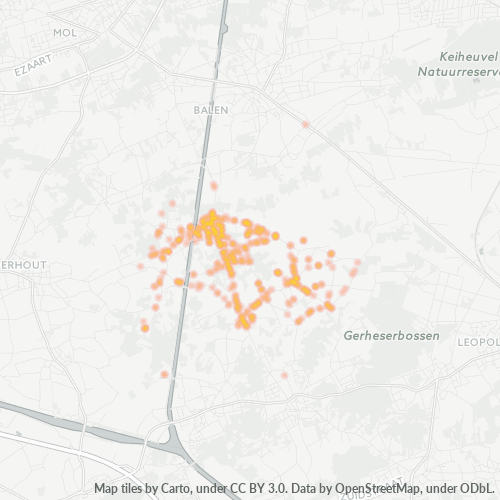 Heatmap voor postcode 2491