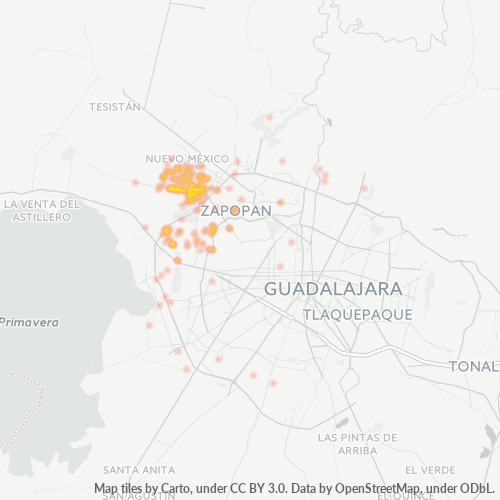 45136 Mapa de calor de densidad empresarial