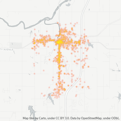 73044 Business Density Heatmap