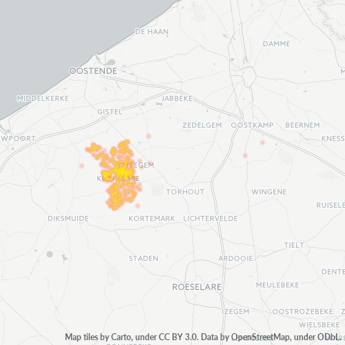 Heatmap voor postcode 8680