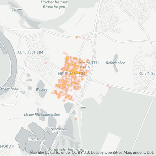 Heatmap für plz 68809