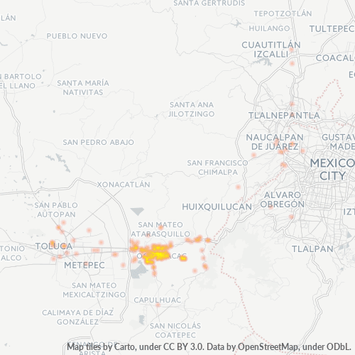 52740 Mapa de calor de densidad empresarial