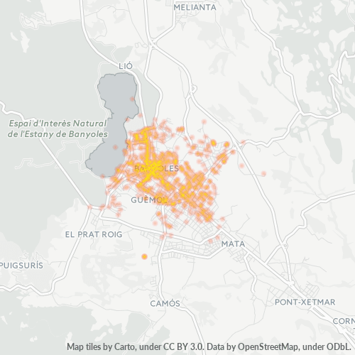 Mapa de calor para código postal 17820