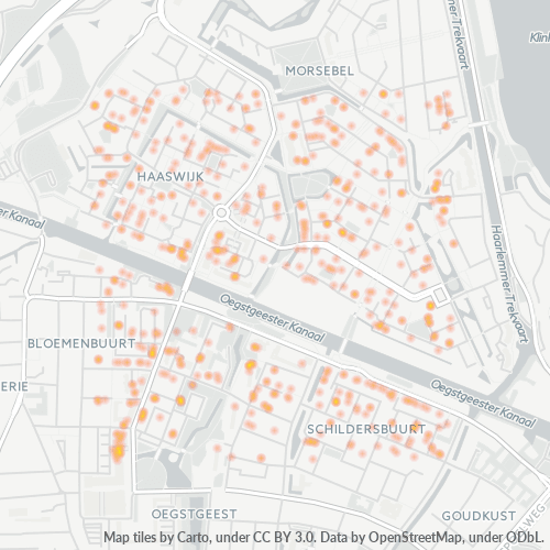 Heatmap voor postcode 2343