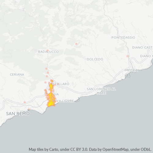 Mappa di calore per cap 18018
