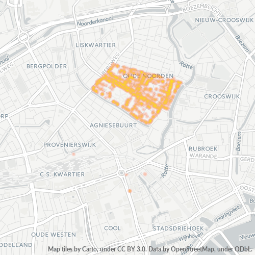 Heatmap voor postcode 3035
