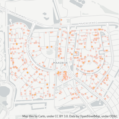 Heatmap voor postcode 3207
