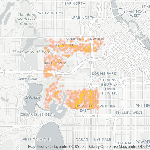 55405 Business Density Heatmap