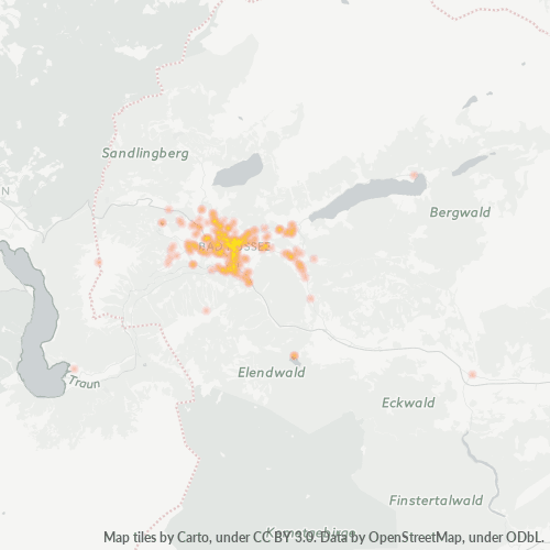 Heatmap für postleitzahl 8990