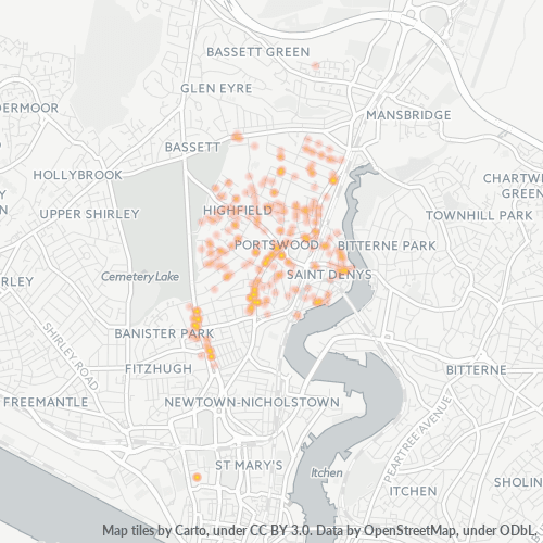 SO17 Business Density Heatmap
