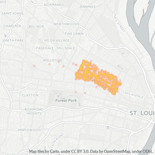 63113 Business Density Heatmap