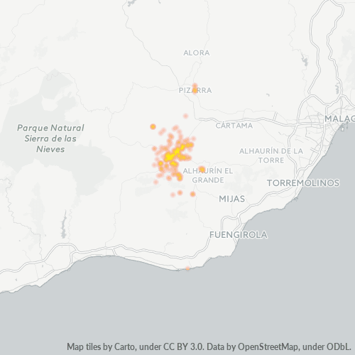 Mapa de calor para código postal 29100