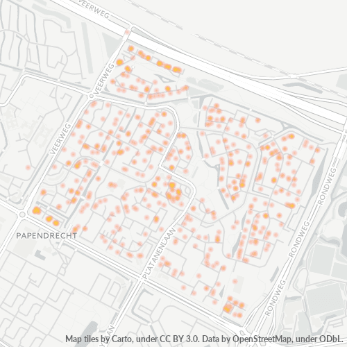 Heatmap voor postcode 3355