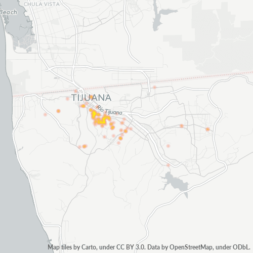 22020 Mapa de calor de densidad empresarial
