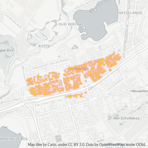 Heatmap voor postcode 3068