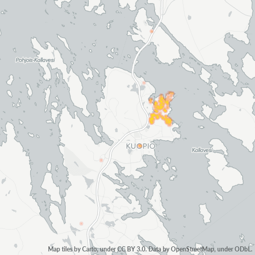 70460 Yritystiheys lämpökarttana