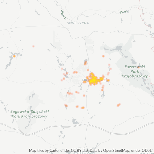 66-300 Mapa intensywności działalności gospodarczej