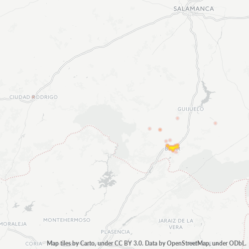 Mapa de calor para código postal 37700