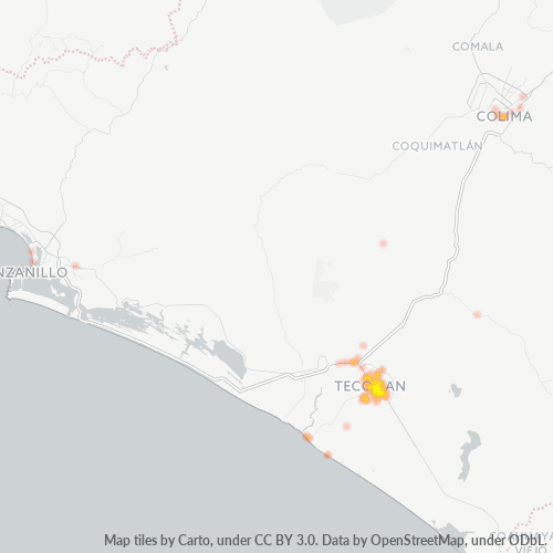 28100 Mapa de calor de densidad empresarial