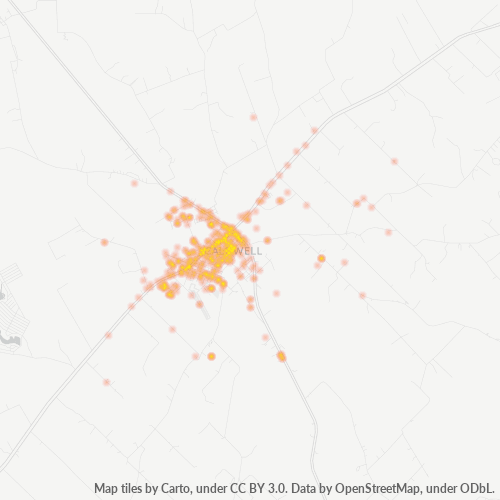 77836 Business Density Heatmap