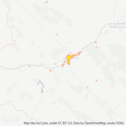 Mapa de calor para código postal 50300