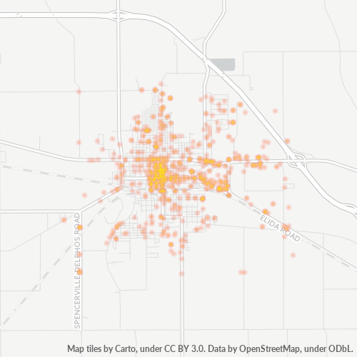 45833 Business Density Heatmap