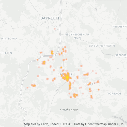 Heatmap für plz 95473
