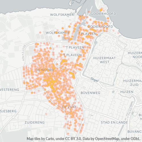 Heatmap voor postcode 1271