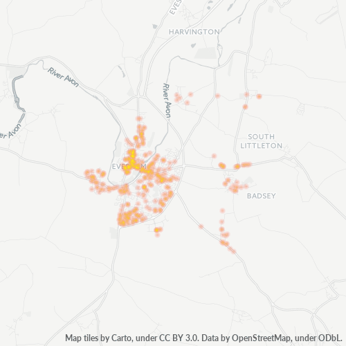 WR11 Business Density Heatmap