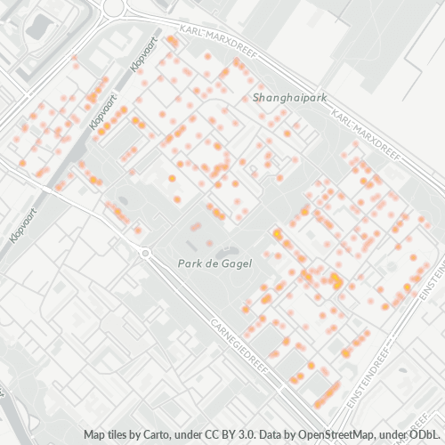 Heatmap voor postcode 3564