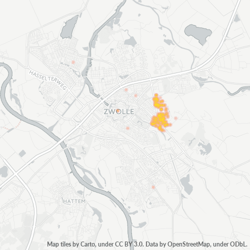 Heatmap voor postcode 8025