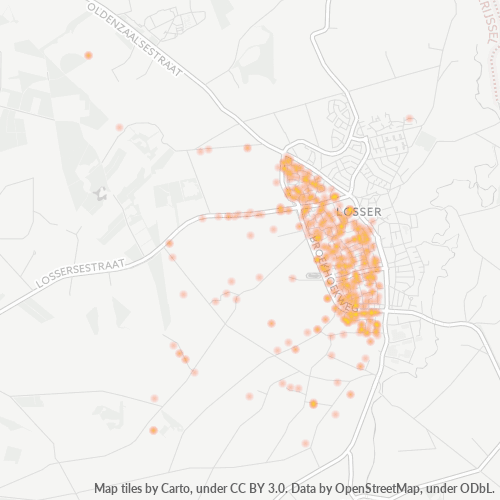 Heatmap voor postcode 7582