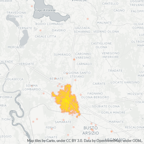 Mappa di calore per cap 21013