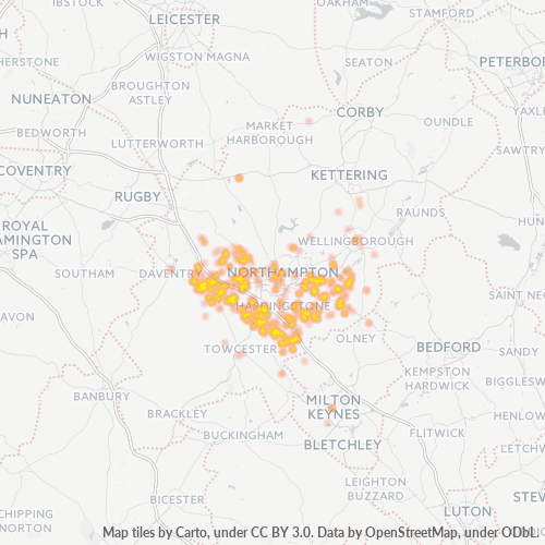 NN7 Business Density Heatmap