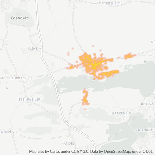 Heatmap für plz 76863