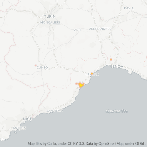 Mappa di calore per cap 17027