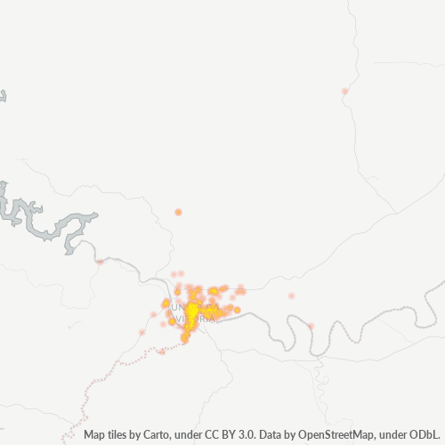 84600-000 Mapa de calor de densidad empresarial