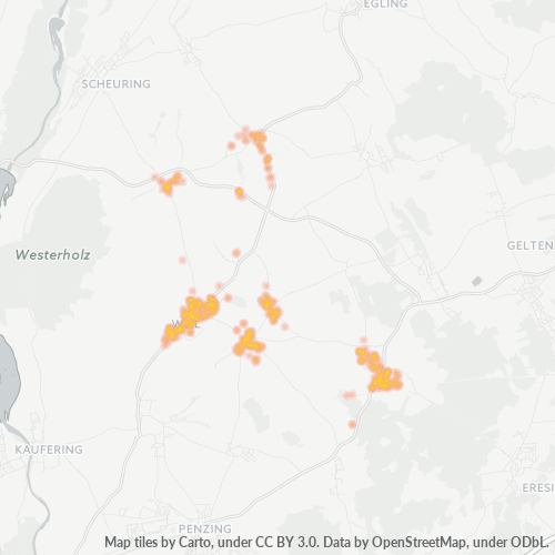 Heatmap für plz 86947