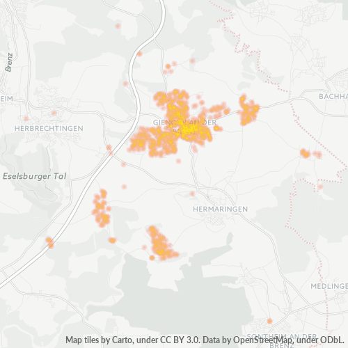 Heatmap für plz 89537