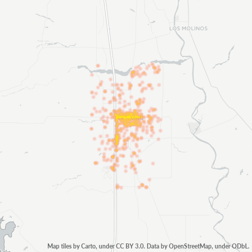 96021 Business Density Heatmap