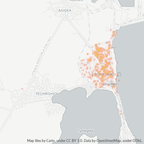 905350 Harta calorică cu densitatea activității economice