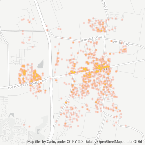 78634 Business Density Heatmap